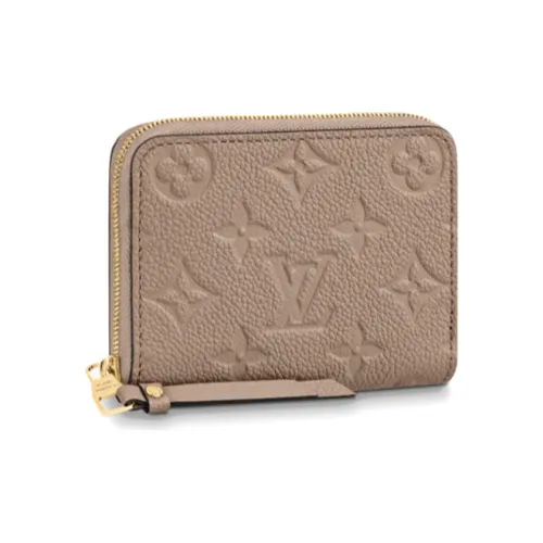 LOUIS VUITTON Zippy Кошелек из коровьей кожи для монет женский цвет экрю