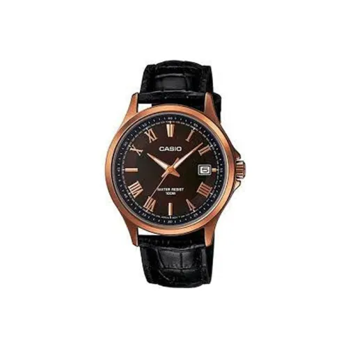 CASIO Standard Series Кварцевый механизм Кожаный ремешок Часы Мужские Черный циферблат MTP 1383RL 5A