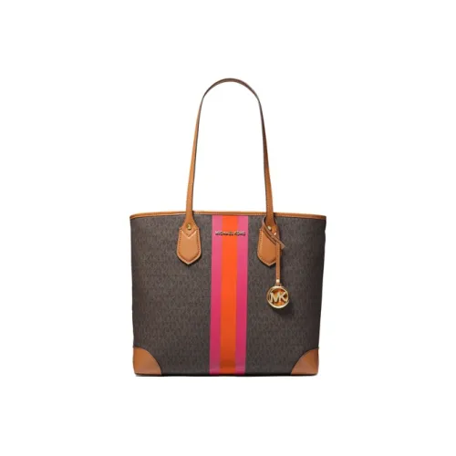 MICHAEL KORS Eva Покрытый холст Тоут Сумка Большая Женская Коричневая
