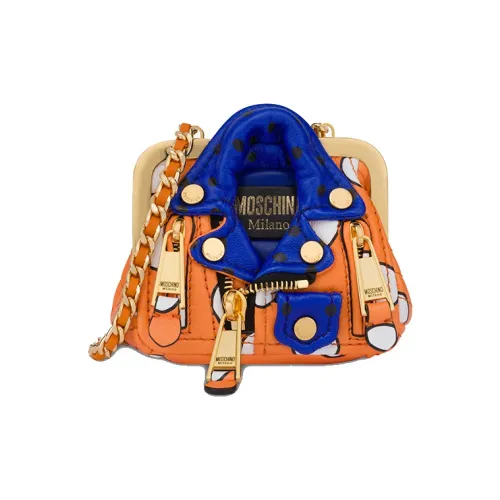 MOSCHINO Овчина Сумка через плечо Мини Женская Оранжевая и Синяя