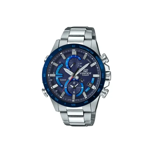 CASIO EDIFICE Collection Солнечный Кварцевый Механизм Часы Мужские Синий Циферблат