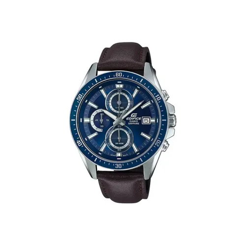 CASIO EDIFICE Collection Кварцевый механизм Кожаный ремешок Часы Мужские Синий циферблат EFR S565L 2AVUDF