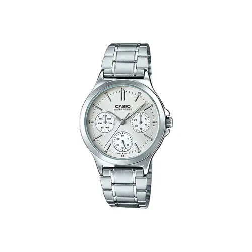 CASIO Standard Series DRESS Collection Кварцевый механизм Нержавеющая сталь Ремешок Часы Женские Белый циферблат