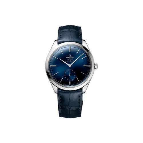 OMEGA Мужские часы с ручным заводом, механизм, 40 мм, синий