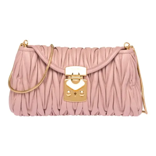 MIU MIU Мягкая сумка из овечьей кожи женская яично-белого цвета каменный узор