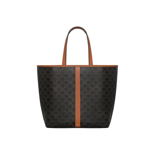 CELINE Triomphe Arc De Triomphe Коровья кожа Тоут Сумка Сумка для покупок Сумка Сумка через плечо Средний Женская Рыжевато-коричневый