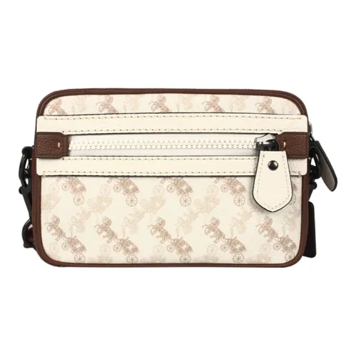 COACH Кожа Camera Сумка Сумка через плечо Средняя Унисекс Мел Белый