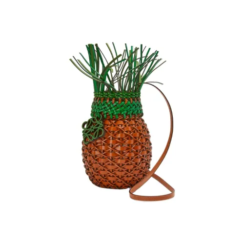 LOEWE Коровья кожа Anagram Отпуск Сумка Сумка через плечо Женская Коричневый Зеленый