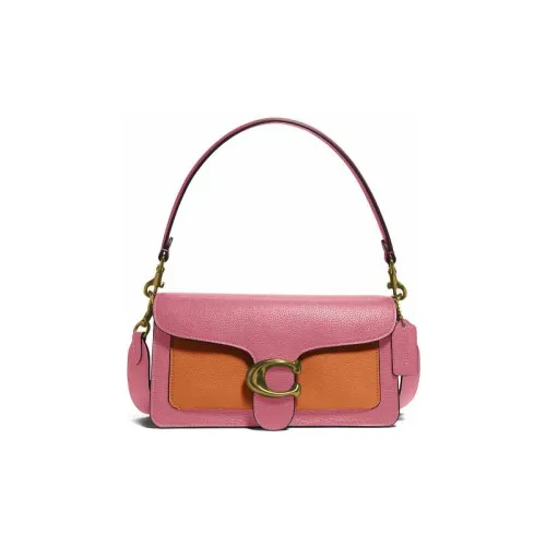 COACH Tabby Кожа GOD OF Вино Сумка Сумка Сумка через плечо Средняя Женская Фиолетовая и Оранжевая Многоцветная
