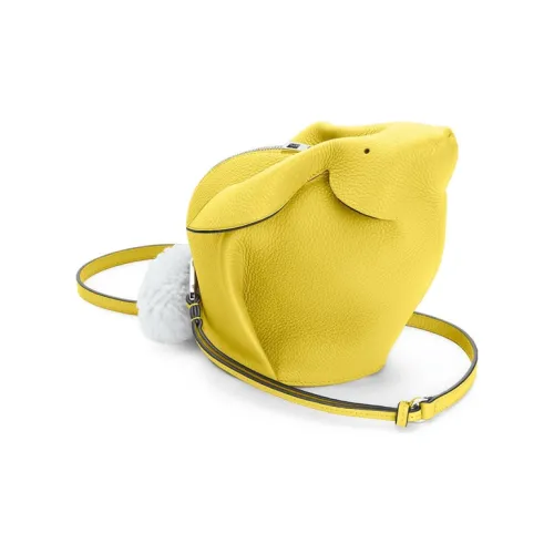 LOEWE Телячья кожа Кролик Сумка Сумка через плечо Женская Желтая Конфетная