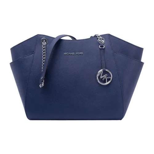 MICHAEL KORS Jet Set Кожа Тоут Сумка Сумка для покупок Слиток Сумка Сумка через плечо Сумка на одно плечо Женская Темно-синий