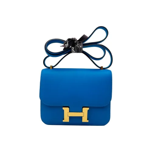 HERMES Constance Swift Кожа Сумка через плечо Мини Женская T7 BLEU Hydra Aqua Синий