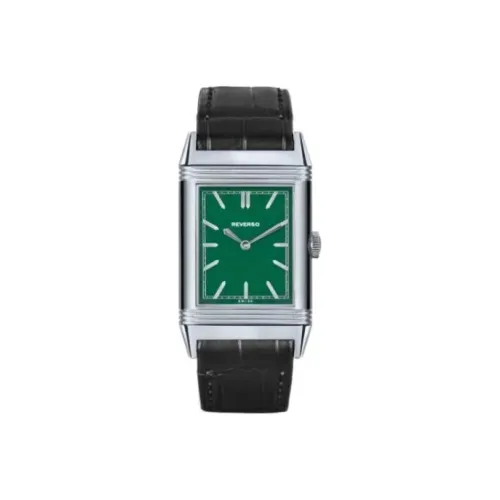JAEGER LECOULTRE REVERSO Механизм с ручным заводом Мужские часы Циферблат 27,4 мм Зеленый корпус из нержавеющей стали