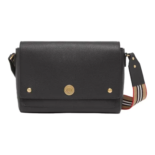 Burberry Note Телячья кожа Курьерская сумка Сумка через плечо Стандартная Женская Черная