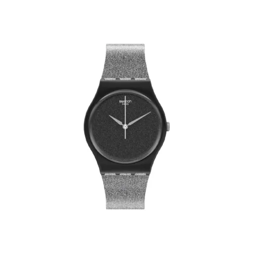 Swatch Quartz Механизм Женские часы 34 мм Черный циферблат Bio Based Материал Чехол часов Силиконовый ремешок