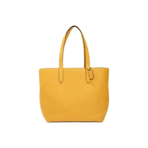 COACH Metropolitan Кожа Сумка через плечо Сумка на одно плечо для ноутбука Сумка Большая Женская Светло-желтая