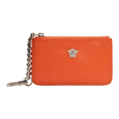 VERSACE La Medusa Коровья кожа Клатч Монета Кошелек Стандартный Унисекс Оранжевый