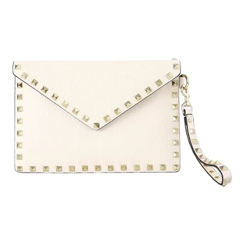 Valentino Rockstud Телячья кожа Кошелек Клатч Женские Экрю