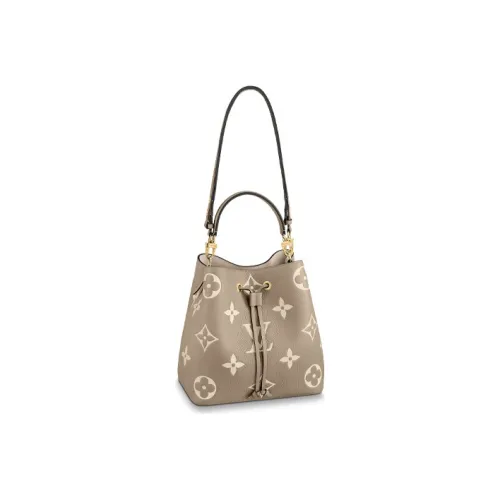 LOUIS VUITTON NÉONOÉ Тисненая крупнозернистая кожа коровы одно плечо сумка среднего размера женская слоновая серый и молочный белый