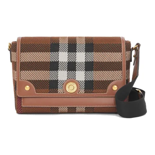 Burberry Трикотажная ткань с кожаными вставками ручная сумка через плечо женская темно-коричневый цвет "Береза"