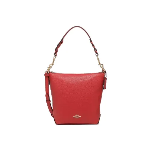 COACH Abby Кожа Сумка-ведро Сумка-хобо Одно плечо Сумка через плечо Маленькая Женская Красная