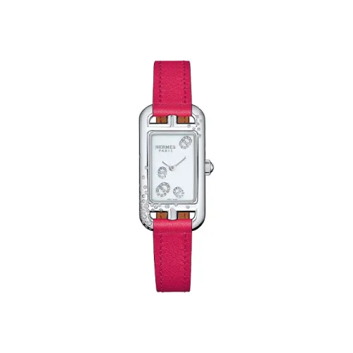 HERMES Nantucket Women's Watch Кварцевый механизм ремень из натуральной кожи белый циферблат