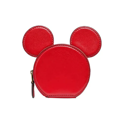 COACH Disney Disney Коллаборация Коровья кожа Кошелек Женские Красный