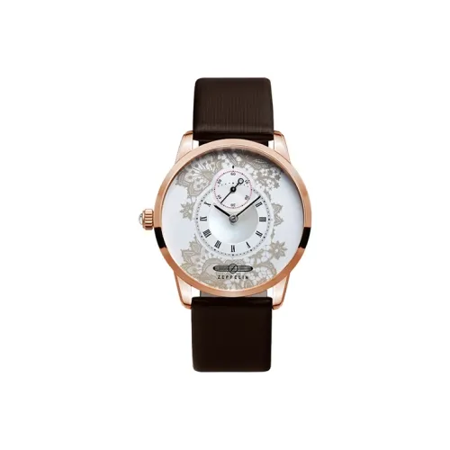 ZEPPELIN Hundred Years Collection Кварцевый механизм Женские часы Белый циферблат Корпус из нержавеющей стали Ремешок из натуральной кожи