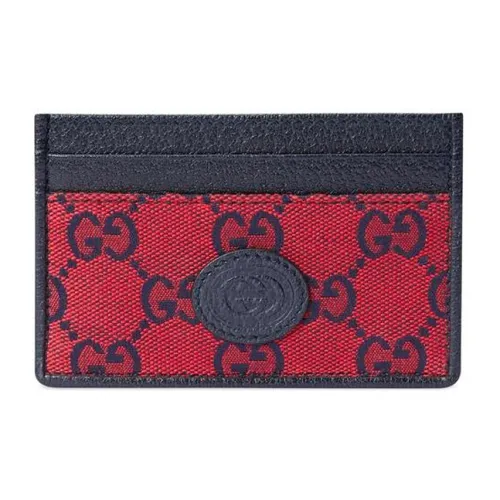 GUCCI Valentine's Day Collection Холст с кожей Картхолдер Картхолдер Унисекс Красный синий