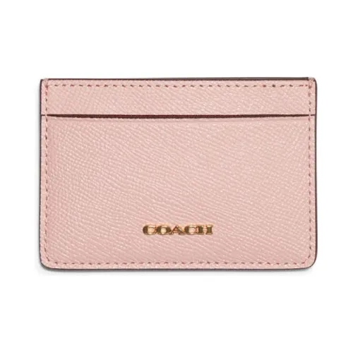 COACH Card Case Кожаный клатч для карт держатель для карт женский цвет вишневый цветок розовый