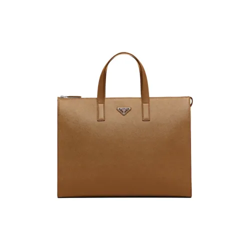 PRADA Saffiano кожа сумка-тоут сумка для покупок мужская сумка цвет корица