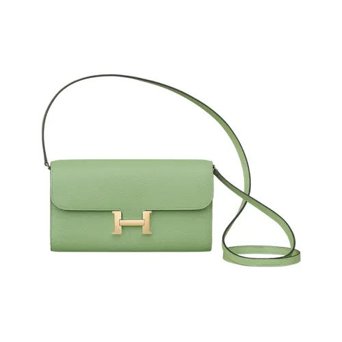 HERMES Constance To Go Кожа Сумка через плечо Женская 3i Vert Criquet Авокадо Зеленый