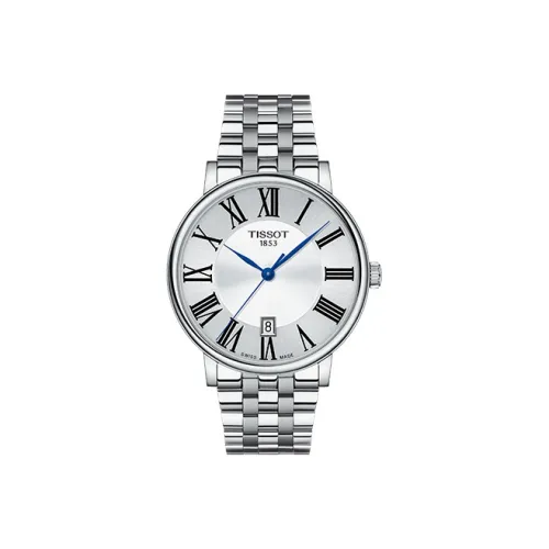 TISSOT Carson Elite Series Кварцевый механизм Мужские часы Циферблат 40 мм Серебристый Нержавеющий стальной ремешок