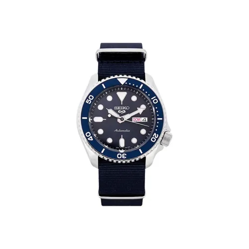 SEIKO Series 5 Механический механизм Canvas Ремешок Часы Мужские Синий циферблат SRPD51K2