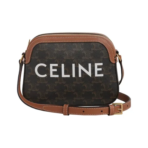 CELINE Кожа Camera Сумка Сумка через плечо Маленькая Женская Черная Коричневая