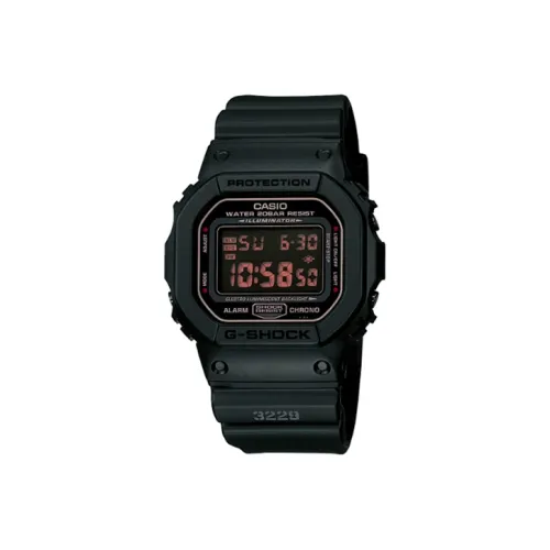 CASIO SQUAD Series Кварцевый механизм Смольный ремешок Часы 48,9*42,8 мм Мужские часы Черный циферблат DW 5600MS 1