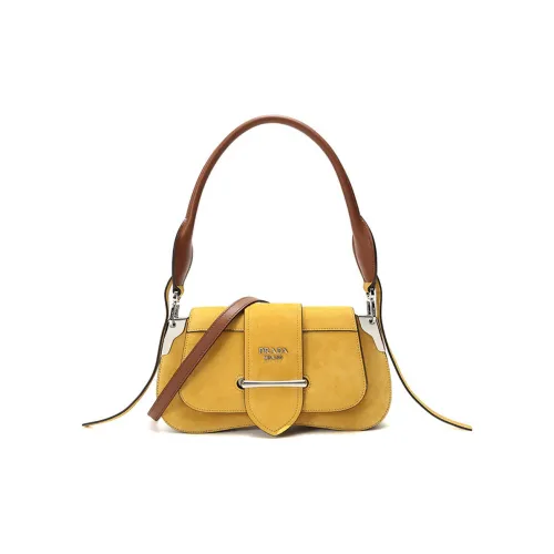 PRADA Sidonie Кожа Сумка Сумка через плечо Женская Солнце Коньяк