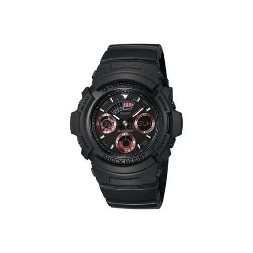 CASIO G Shock Кварцевый механизм Смольный ремешок Часы Мужские Черный циферблат AW 591ML 1A