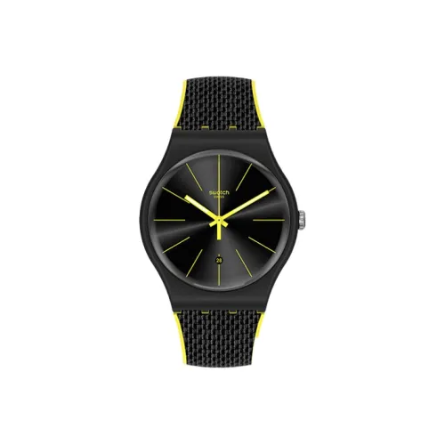 SWATCH Originals Оригинальный кварцевый механизм унисекс часы 47 мм черный циферблат пластиковый корпус силиконовый ремешок