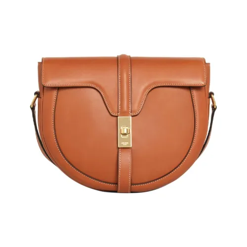CELINE Besace16 Телячья кожа Сумка Сумка через плечо Маленькая Женская Рыжевато-коричневый