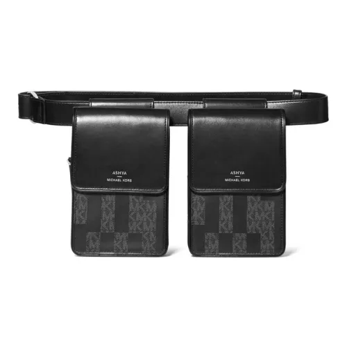 MICHAEL KORS MICHAEL KORS Luggage Collection Чехол для телефона из кожи Сумка через плечо Банковское портфеле Унисекс Черный