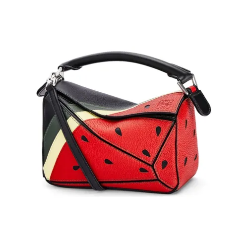 LOEWE Пазл Телячья кожа Геометрический Пазл Сумка Сумка Сумка через плечо Сумка через плечо Мини Женская Красная Черная