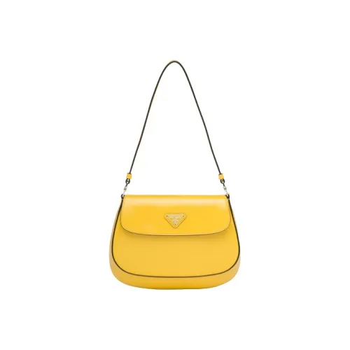 PRADA Cleo Кожа Сумка через плечо Женская Ярко-желтая