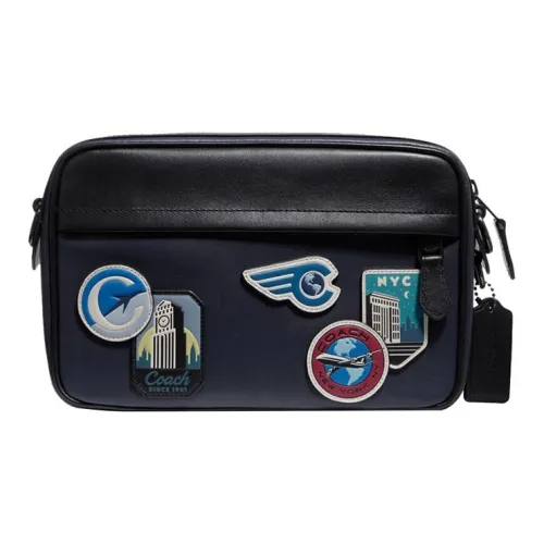 COACH Graham Smooth Calfskin Shoulder Bag Large Men's Black