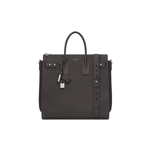 SAINT LAURENT GRAIN LEATHER Доска для ноутбука Сумка Сумка через плечо Мужская Темно-серый Лаймово-серый