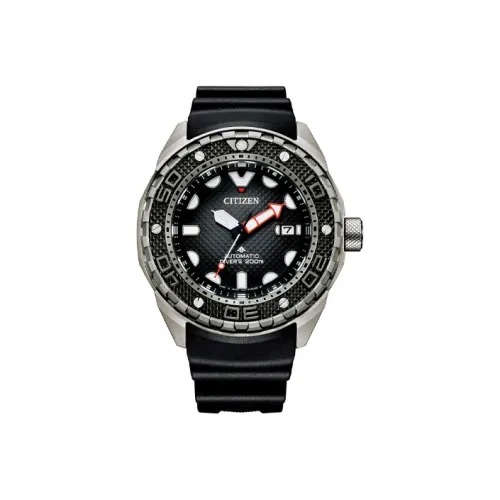 CITIZEN PROMASTER Series Автоматический Механический Механизм Резиновый Ремешок Часы Мужские Черный Циферблат