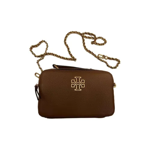 TORY BURCH Britten Коровья кожа Одно плечо Через плечо Сумка Маленькая Женская Коричневая