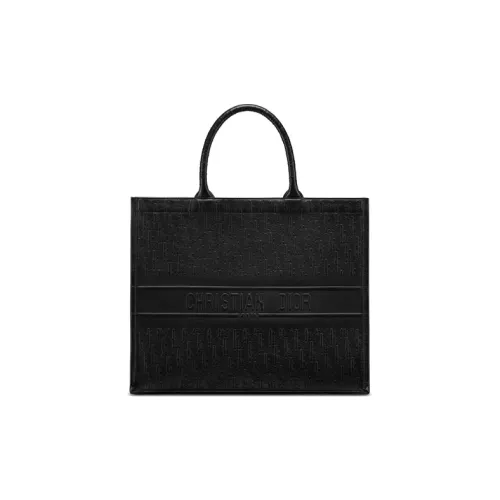 DIOR BookTote Коровья кожа Тоут Сумка Сумка для покупок Средний Унисекс Черный