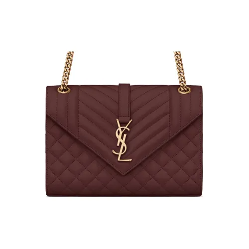 SAINT LAURENT ENVELOPE GRAIN LEATHER Конверт Сумка через плечо Сумка на плечо Сумка через плечо Женская Темно-красная