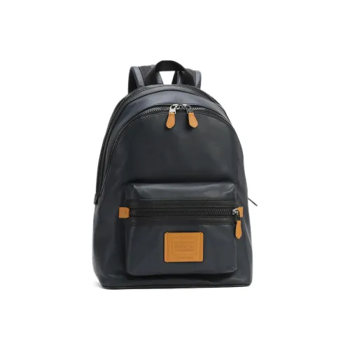 COACH ACADEMY Гладкая отделка кожа измерение рюкзак большой мужской морской синий многоцветный